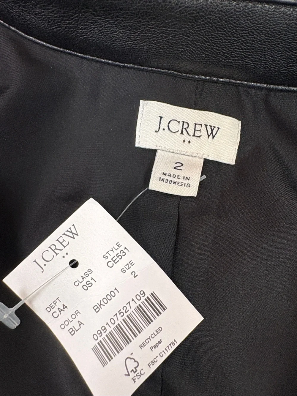 J. Crew Faux Leather Shirt Dress Black Belted Midi Dress Size 2 NWT